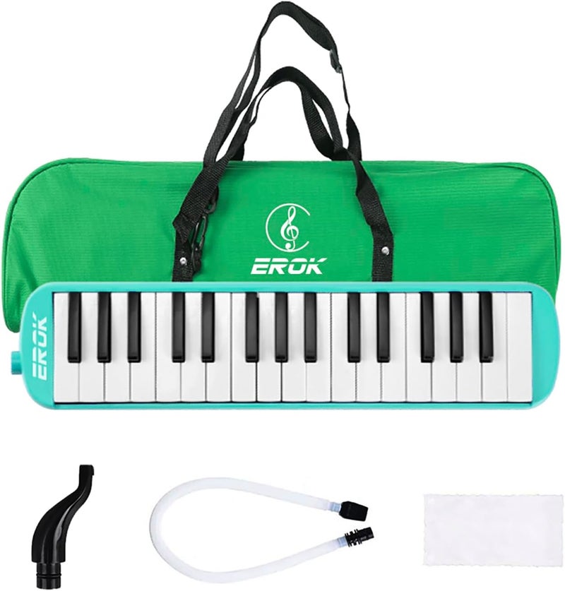 EROK 32 Keys Melodica Keyboard Instrument - Portable with Carrying Bag, Ideal for Beginners & Adults Gift (Green) - Image 1